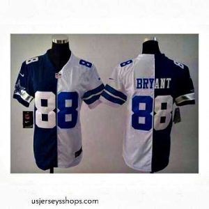 Stellar Nike Jerseys Dallas Cowboys #88 Bryant white-blue[Elite split]