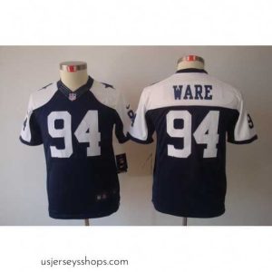 Glamorous Nike Dallas Cowboys #94 Ware Blue Limited Throwback NFL Jerseys