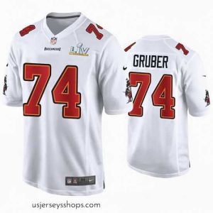 Stunning Paul Gruber Buccaneers White Super Bowl Lv Game Fashion Jersey