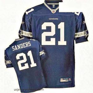 Exquisite Reebok Dallas Cowboys 21 Deion Sanders Navy Blue Team Color Authentic Throwback NFL Jersey