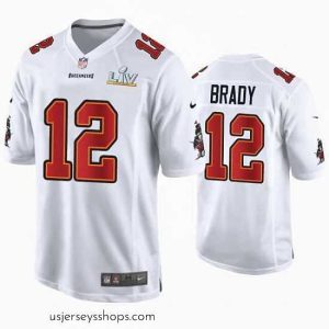 Glamorous Tom Brady Buccaneers White Super Bowl Lv Game Fashion Jersey