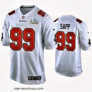 Stunning Warren Sapp Buccaneers White Super Bowl Lv Game Fashion Jersey