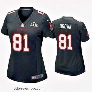 Sensational Antonio Brown Buccaneers Black Super Bowl Lv Game Fashion Jersey