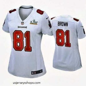 Stunning Antonio Brown Buccaneers White Super Bowl Lv Game Fashion Jersey