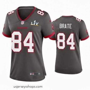 Sensational Cameron Brate Buccaneers Pewter Super Bowl Lv Game Jersey