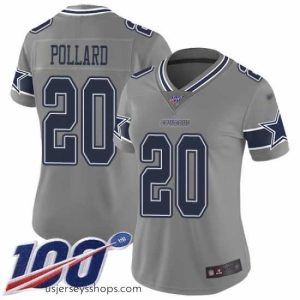 Captivating Cowboys 20 Tony Pollard Gray Stitched Football Limited Inverted Legend 100th Season Jersey