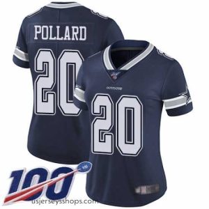 Exquisite Cowboys 20 Tony Pollard Navy Blue Team Color Stitched Football 100th Season Vapor Limited Jersey