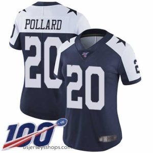 Sensational Cowboys 20 Tony Pollard Navy Blue Thanksgiving Stitched Football 100th Season Vapor Throwback Limited Jersey
