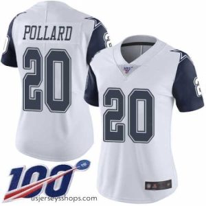 Magnificent Cowboys 20 Tony Pollard White Stitched Football Limited Rush 100th Season Jersey
