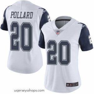 Sensational Cowboys 20 Tony Pollard White Stitched Football Limited Rush Jersey