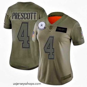 Exquisite Cowboys 4 Dak Prescott Camo Stitched Football Limited 2019 Salute to Service Jersey
