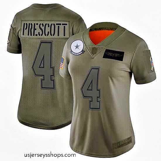 Exquisite Cowboys 4 Dak Prescott Camo Stitched Football Limited 2019 Salute to Service Jersey