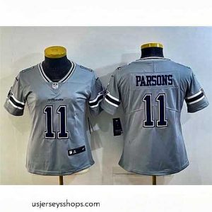 Breathtaking Dallas Cowboys 11 Micah Parsons Gray Stitched Jersey