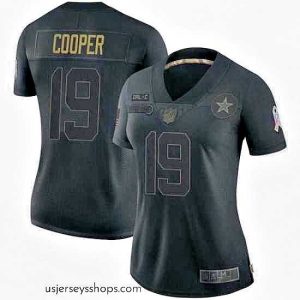 Exquisite Dallas Cowboys 19 Amari Cooper Black Limited 2020 Salute To Service Jersey
