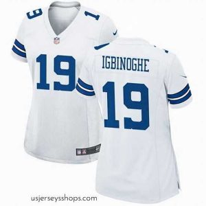 Stunning Dallas Cowboys 19 Noah Igbinoghene White Stitched Football Jersey  Run Small