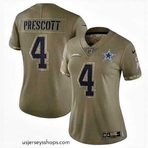 Captivating Dallas Cowboys 4 Dak Prescott Olive 2022 Salute To Service Limited Stitched Jersey