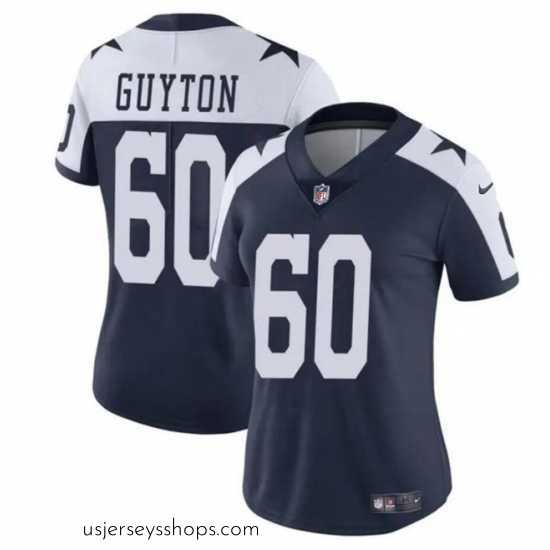Magnificent Dallas Cowboys 60 Tyler Guyton Navy White 2024 Draft Vapor Thanksgiving Limited Stitched Football Jersey