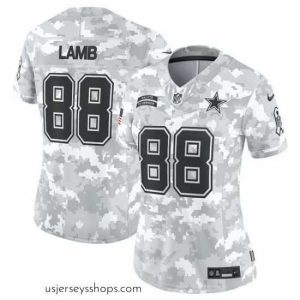Exquisite Dallas Cowboys 88 CeeDee Lamb 2024 F.U.S.E Arctic Camo Salute To Service Limited Stitched Football Jersey