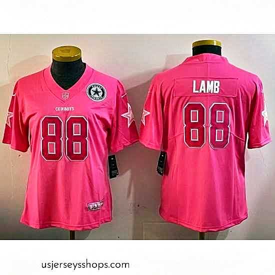 Captivating Dallas Cowboys 88 CeeDee Lamb Pink Vapor Untouchable Limited Stitched Football Jersey 2