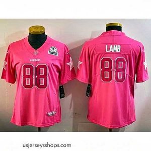 Magnificent Dallas Cowboys 88 CeeDee Lamb Pink Vapor Untouchable Limited Stitched Football Jersey  3