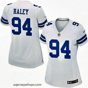 Glamorous Dallas Cowboys #94 Charles Haley White Retired Player NFL Nike Game Jersey