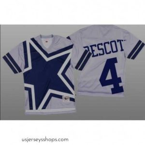 Sensational Dallas Cowboys Dak Prescott White Big Face Fashion Limited Jersey