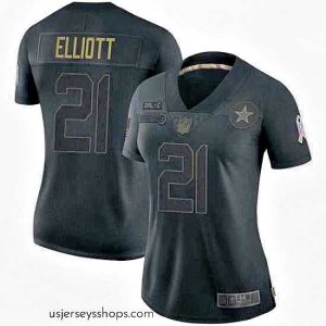 Captivating Dallas Cowboys Ezekiel Elliott Black Limited 2020 Salute To Service Jersey