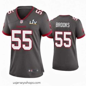 Exquisite Derrick Brooks Buccaneers Pewter Super Bowl Lv Game Jersey