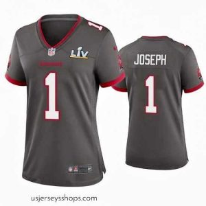 Glamorous Greg Joseph Buccaneers Pewter Super Bowl Lv Game Jersey