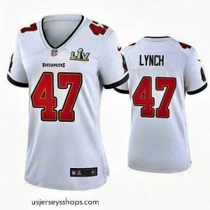 Magnificent John Lynch Buccaneers White Super Bowl Lv Game Jersey