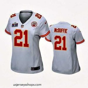 Stunning Kansas City Chiefs 21 Trent McDuffie White Vapor Untouchable Limited Stitched Football 2024 Super Bowl LVIII Jersey