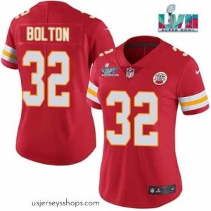 Alluring Kansas City Chiefs 32 Nick Bolton Red Super Bowl LVII Patch Vapor Stitched Jersey