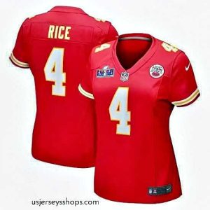 Breathtaking Kansas City Chiefs 4 Rashee Rice Red 2023 F.U.S.E  Vapor Untouchable Limited Stitched 2024 Super Bowl LVIII Jersey