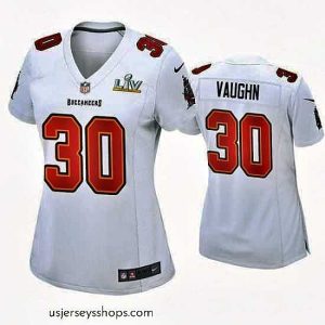 Stunning Ke'Shawn Vaughn Buccaneers White Super Bowl Lv Game Fashion Jersey