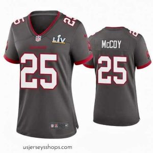 Breathtaking Lesean Mccoy Buccaneers Pewter Super Bowl Lv Game Jersey