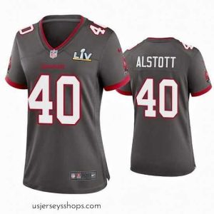 Stellar Mike Alstott Buccaneers Pewter Super Bowl Lv Game Jersey