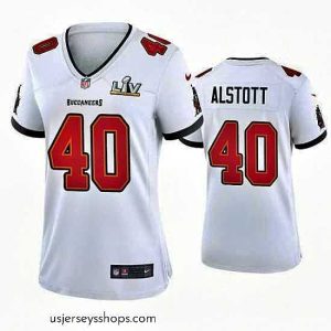Glamorous Mike Alstott Buccaneers White Super Bowl Lv Game Jersey