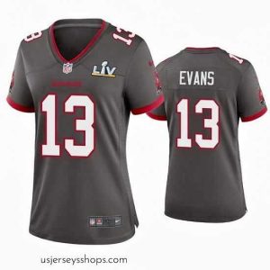 Breathtaking Mike Evans Buccaneers Pewter Super Bowl Lv Game Jersey