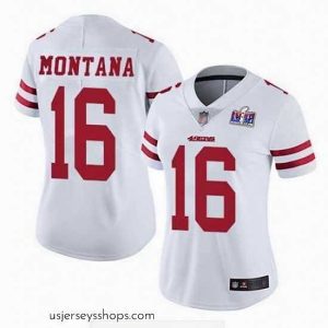 Sensational NFL San Francisco 49ers 16 Joe Montana White Vapor Untouchable Limited Stitched 2024 Super Bowl LVIII Jersey