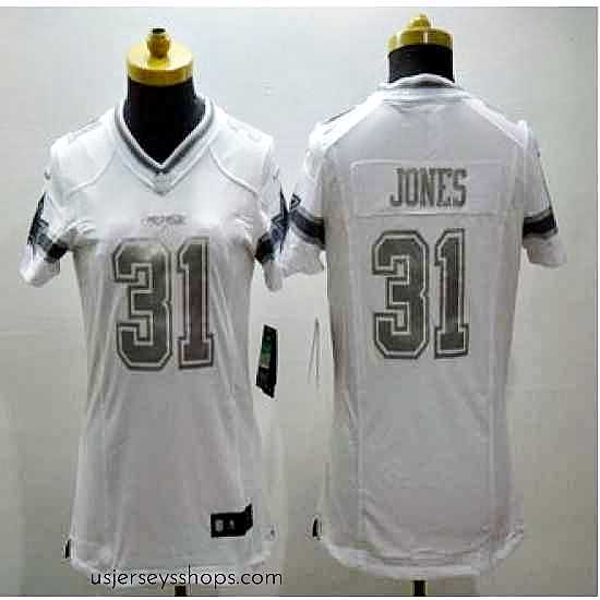 Captivating New Cowboys #31 Byron Jones White Stitched NFL Limited Platinum Jersey