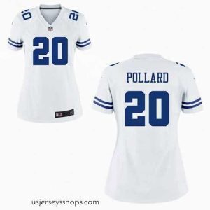 Stellar Nike Cowboys #20 Tony Pollard White Game Stitched NFL Jersey