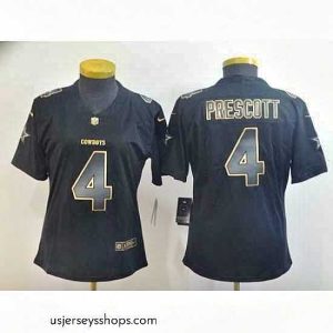 Alluring Nike Cowboys 4 Dak Prescott Black Gold Vapor Untouchable Limited Jersey