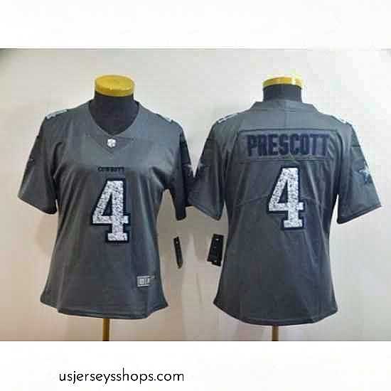Stellar Nike Cowboys 4 Dak Prescott Gray Camo Vapor Untouchable Limited Jersey