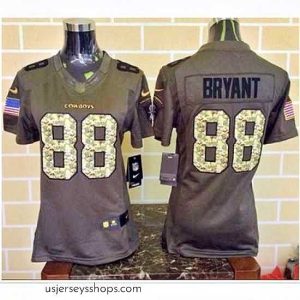 Exquisite Nike Cowboys #88 Dez Bryant Green Stitched NFL Limited Salute to Service Jersey