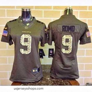 Glamorous Nike Cowboys #9 Tony Romo Green Stitched NFL Limited Salute to Service Jersey