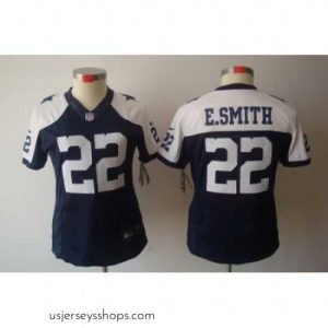 Alluring Nike Dallas Cowboys 22 E.SMITH Blue[Thanksgiving LIMITED Jersey]