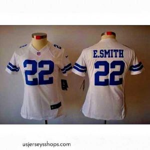 Enchanting Nike Dallas Cowboys 22 E.SMITH White Color[Women's NIKE LIMITED Jersey]