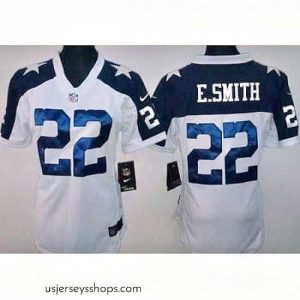 Alluring Nike Dallas Cowboys 22 E.SMITH White Thanksgivings LIMITED NFL Jerseys