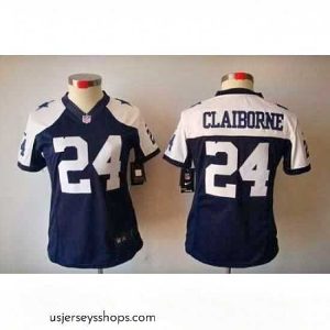 Enchanting Nike Dallas Cowboys 24# Claiborne Blue Color[Thanksgiving LIMITED Jersey]