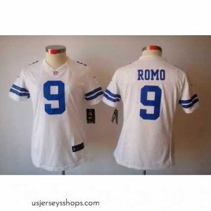 Stellar Nike Dallas Cowboys 9 Romo White[Women's NIKE LIMITED Jersey]